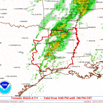 SPC Tornado Watch – Southern Arkansas, Louisiana, East Texas