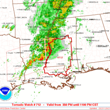 SPC Tornado Watch – Southeastern Louisiana, Southern and Central Mississippi