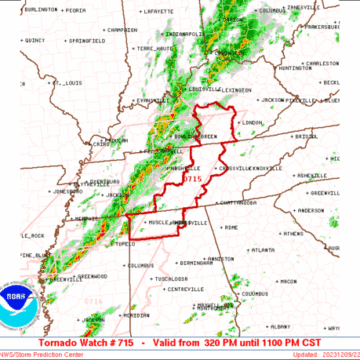 SPC Tornado Watch: Alabama, Kentucky, Tennessee