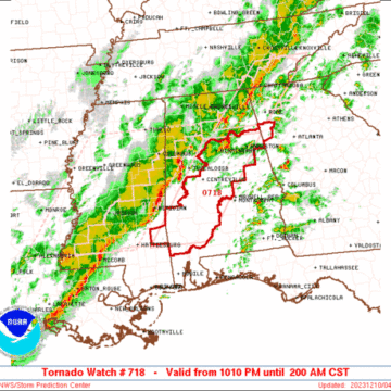 SPC Tornado Watch: Alabama, Georgia, Mississippi