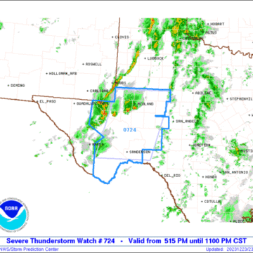 SPC Severe Thunderstorm Watch: West and Southwest Texas